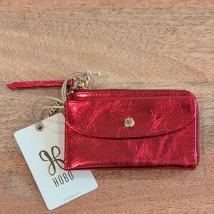 HOBO Leather Addi Card Case Strawberry Fields